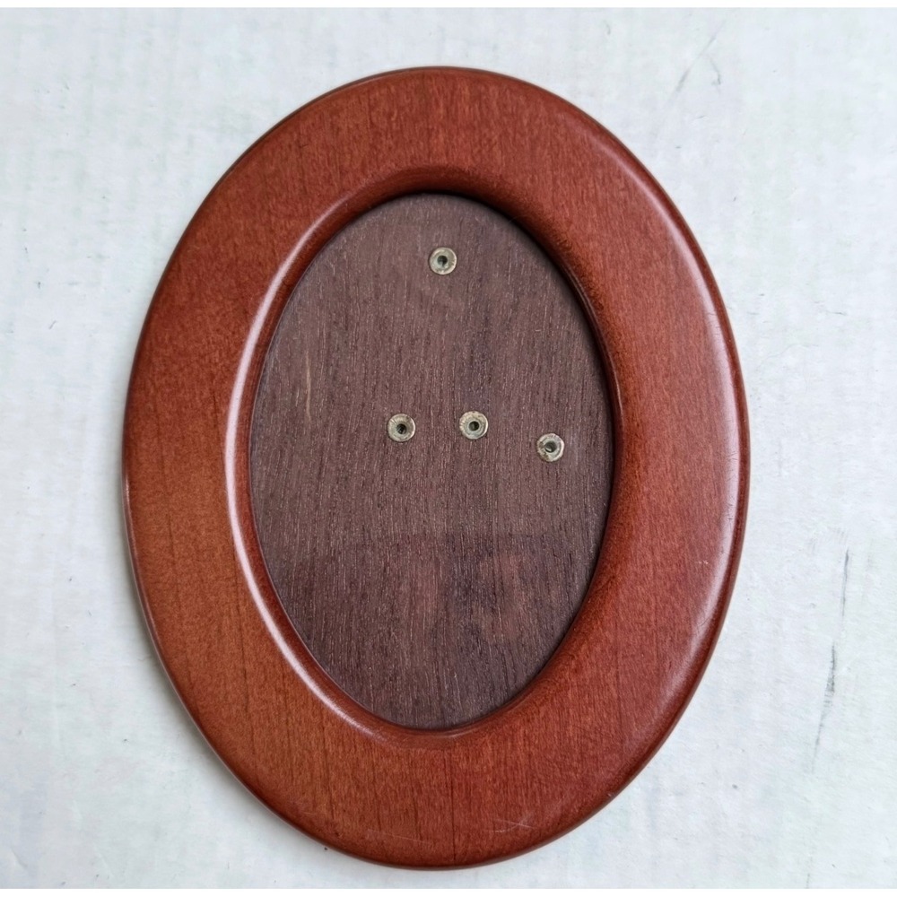 Rare Woods Oval Wood Picture Frame Brown Tabletop Wall Mount 60043 Thailand